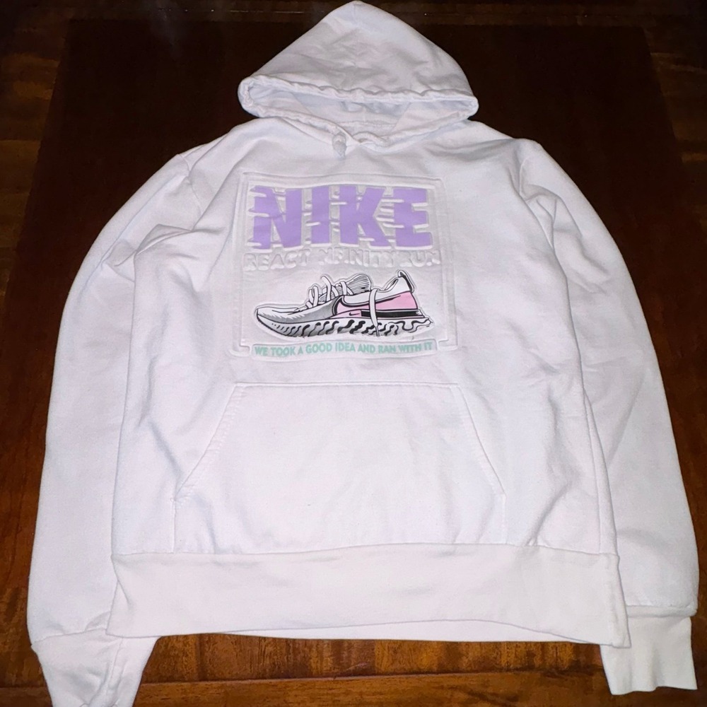 Nike React Infinity Run Hoodie White Purple Sneaker Graphic Pullover